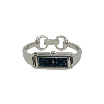 Gucci Bangle Watch Stainless Steel Quartz Wristwatch Silver Navy — view 7