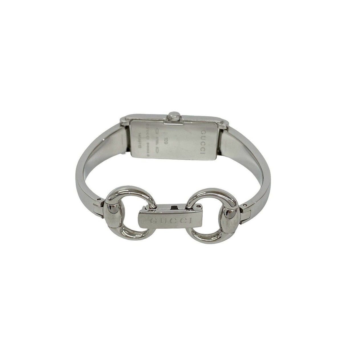 Gucci Bangle Watch Stainless Steel Quartz Wristwatch Silver Navy — view 8