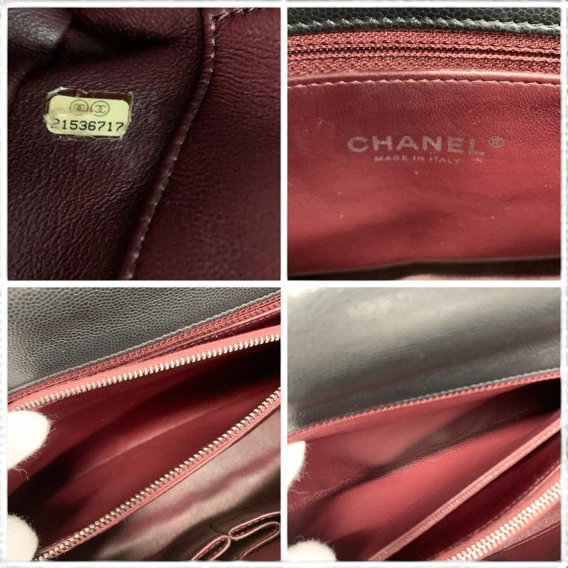 Chanel Coco Handle 29 Shoulder Bag Black Bordeaux Silver Quilted CC Logo — view 8