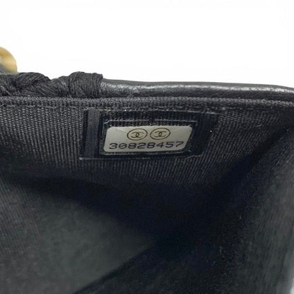 Chanel Shoulder Bag Black Gold Silver 19 CC Logo Crochet Chain Wallet — view 7