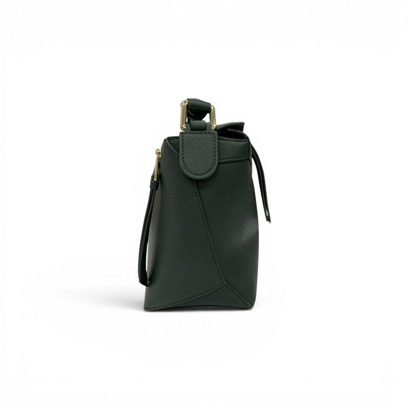 Loewe Puzzle Shoulder Bag Green Gold Small Anagram — view 2