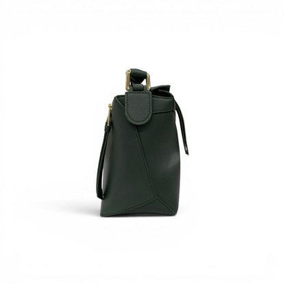 Loewe Puzzle Shoulder Bag Green Gold Small Anagram — view 2