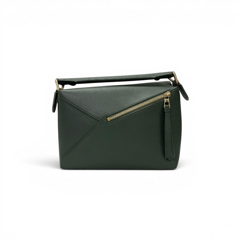 Loewe Puzzle Shoulder Bag Green Gold Small Anagram — view 3