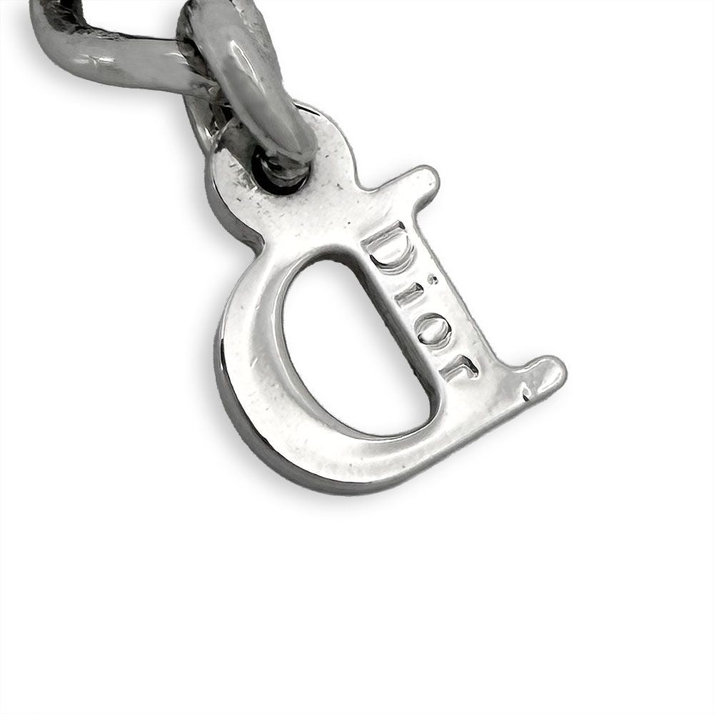Dior Pink Logo Plate Ribbon Motif Necklace — view 6