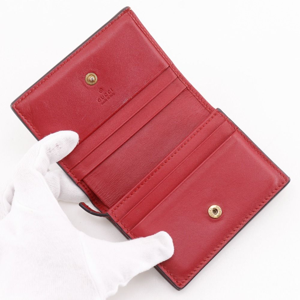 Gucci Cherry Compact Wallet GG Supreme Canvas Brown Bifold — view 6