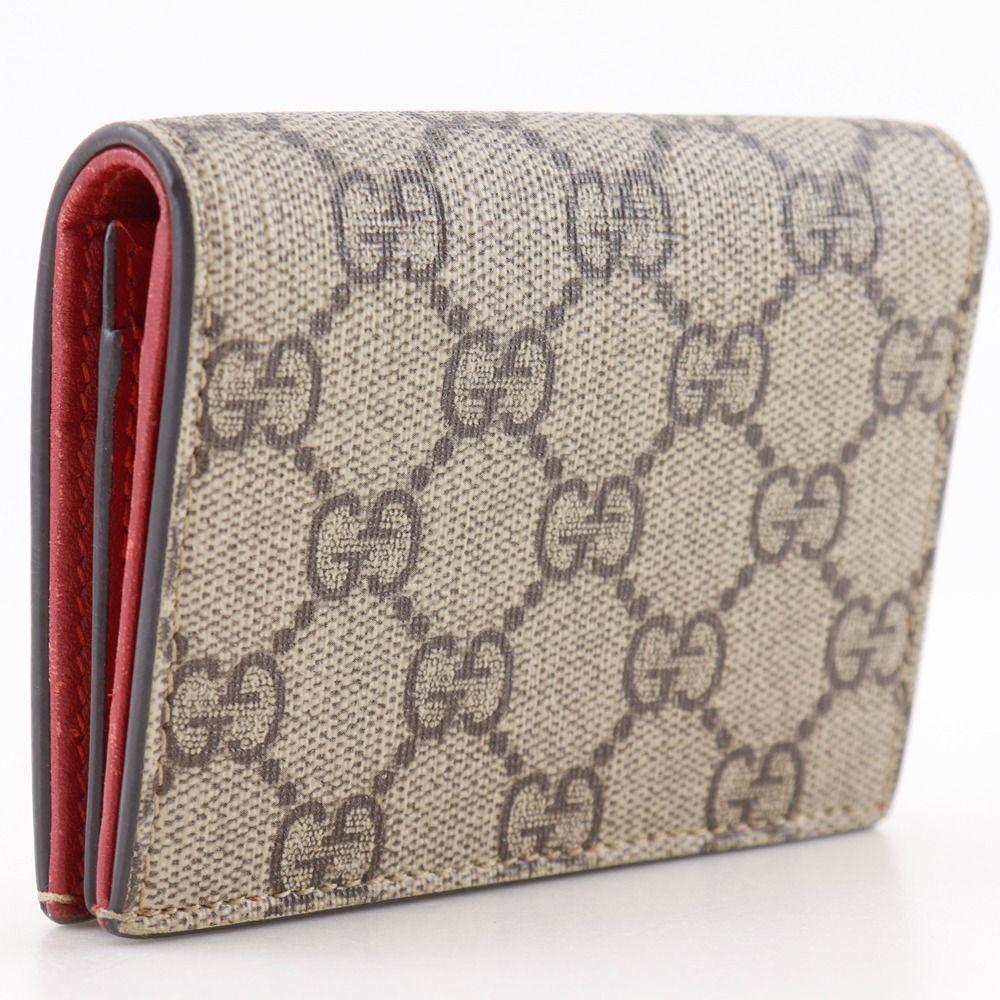 Gucci Cherry Compact Wallet GG Supreme Canvas Brown Bifold — view 3