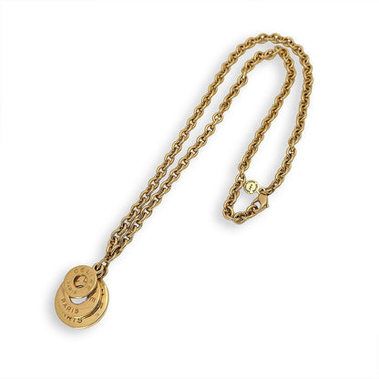 Celine Triple Circle Logo Strand Necklace — view 3
