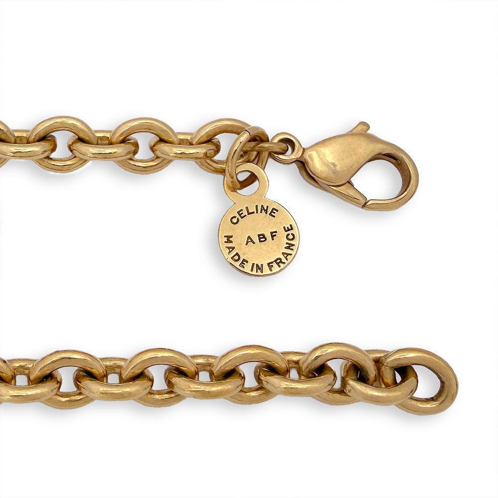 Celine Triple Circle Logo Strand Necklace — view 4