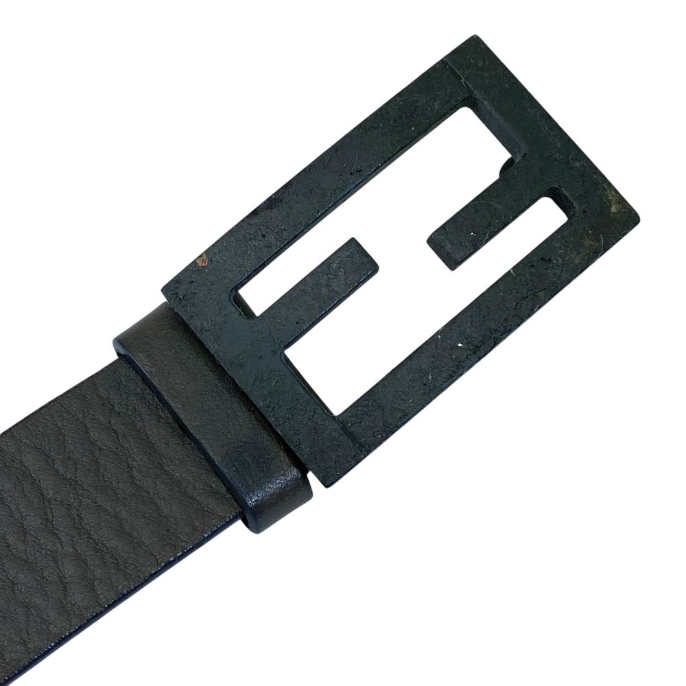 Fendi FF Logo Buckle Belt Leather Gray Practical — view 2