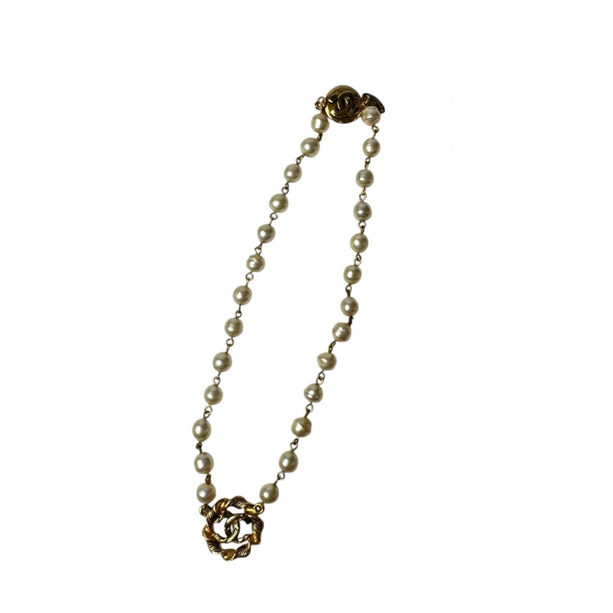 Chanel CC Logo Pearl Necklace — view 3