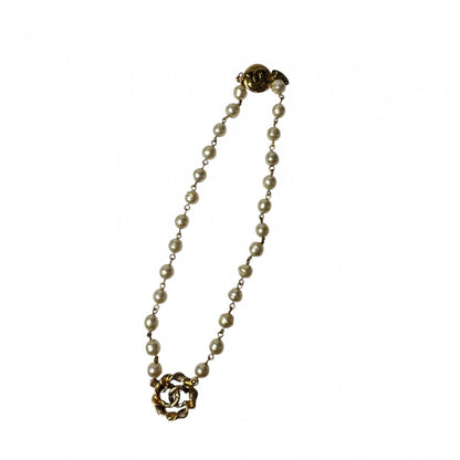 Chanel CC Logo Pearl Necklace — view 3