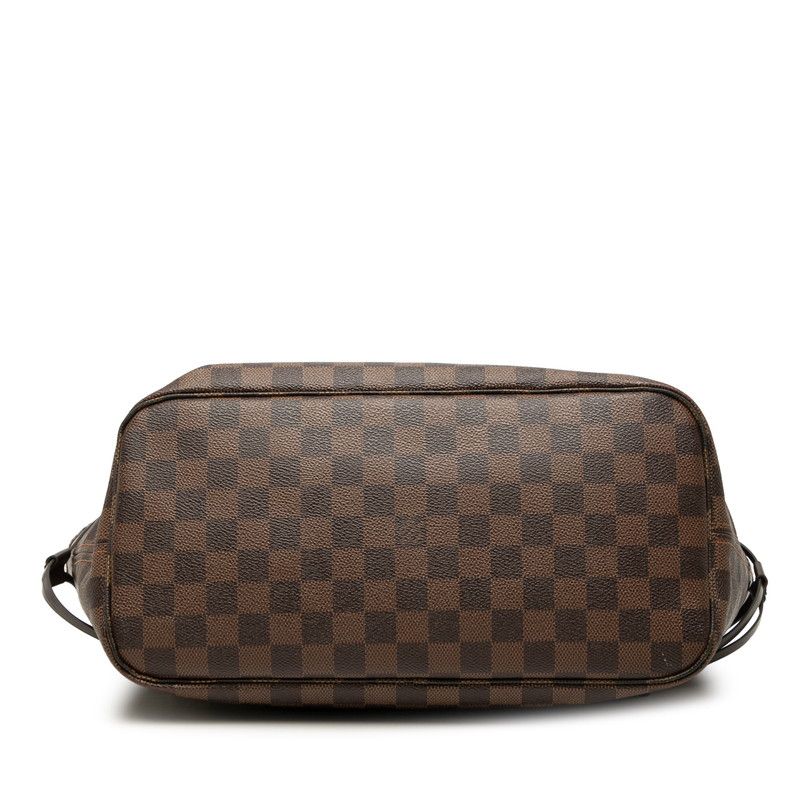 Louis Vuitton Damier Neverfull MM Tote Shoulder Bag Brown Cerise Red Leather — view 3