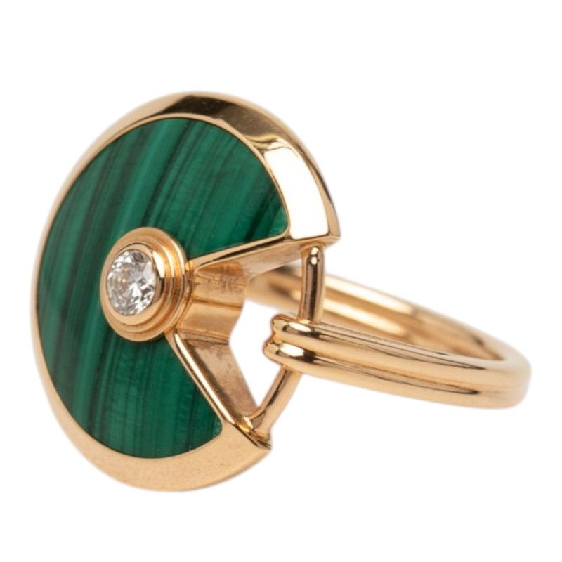 Cartier Amulet de Malachite Ring 54 Gold Green 18K Yellow 750 — view 2