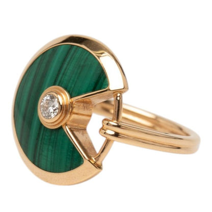 Cartier Amulet de Malachite Ring 54 Gold Green 18K Yellow 750 — view 2