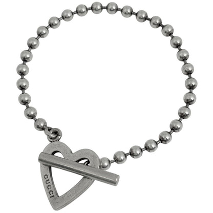 Gucci Ball Chain Bracelet Heart 925 Sterling Silver