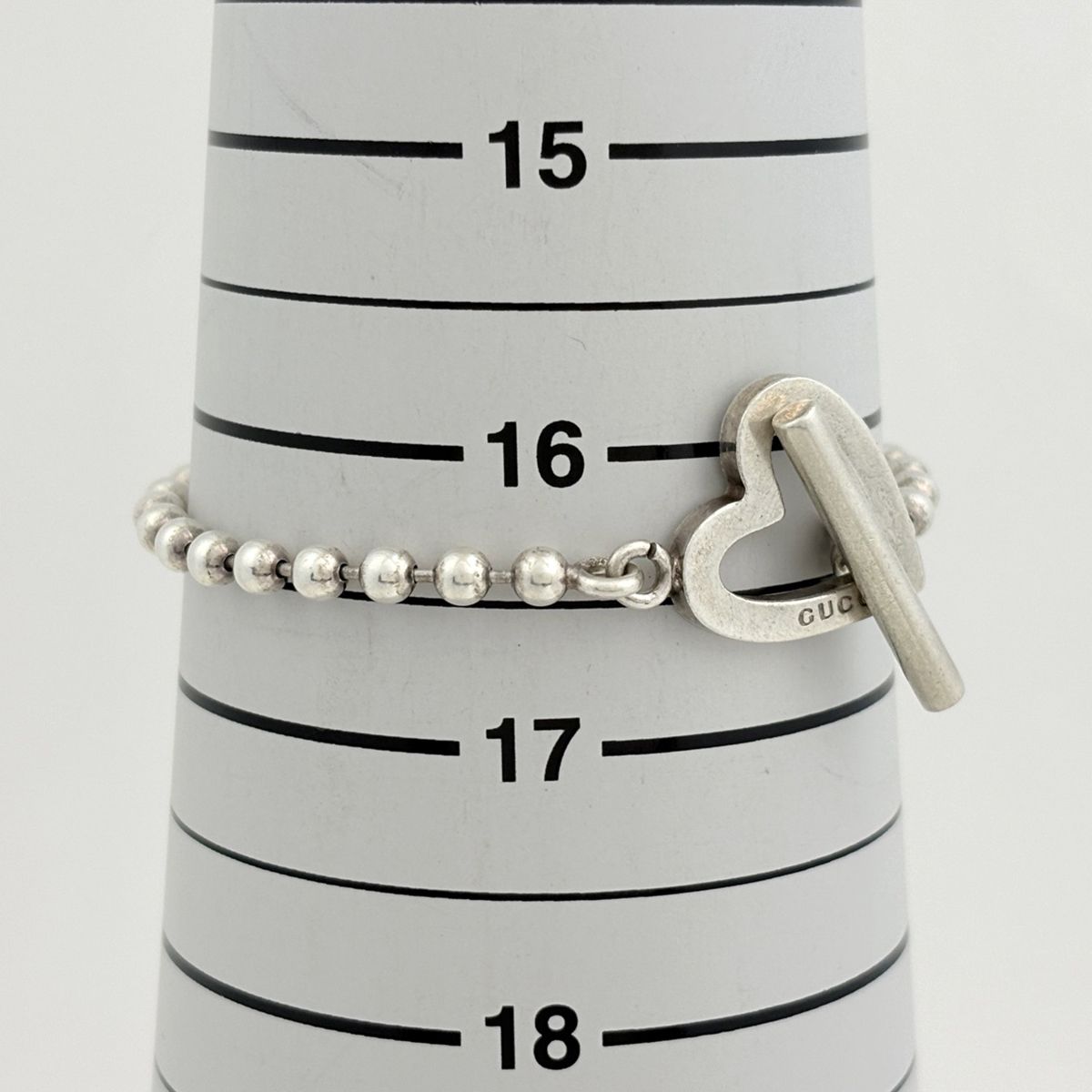 Gucci Ball Chain Bracelet Heart 925 Sterling Silver — view 4