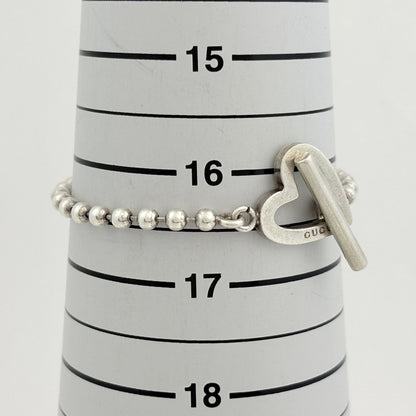Gucci Ball Chain Bracelet Heart 925 Sterling Silver — view 4