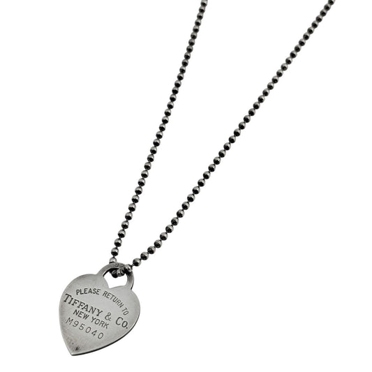 Tiffany & Co Return to Tiffany Necklace Long Heart Tag 925 Sterling Silver