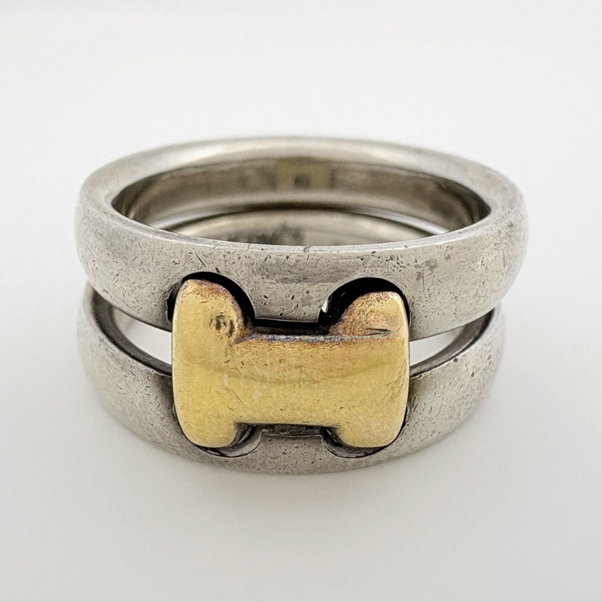 Hermes Olympe Ring Metal Silver Gold — view 2