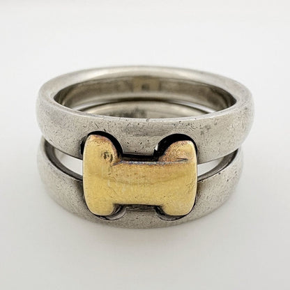 Hermes Olympe Ring Metal Silver Gold — view 2