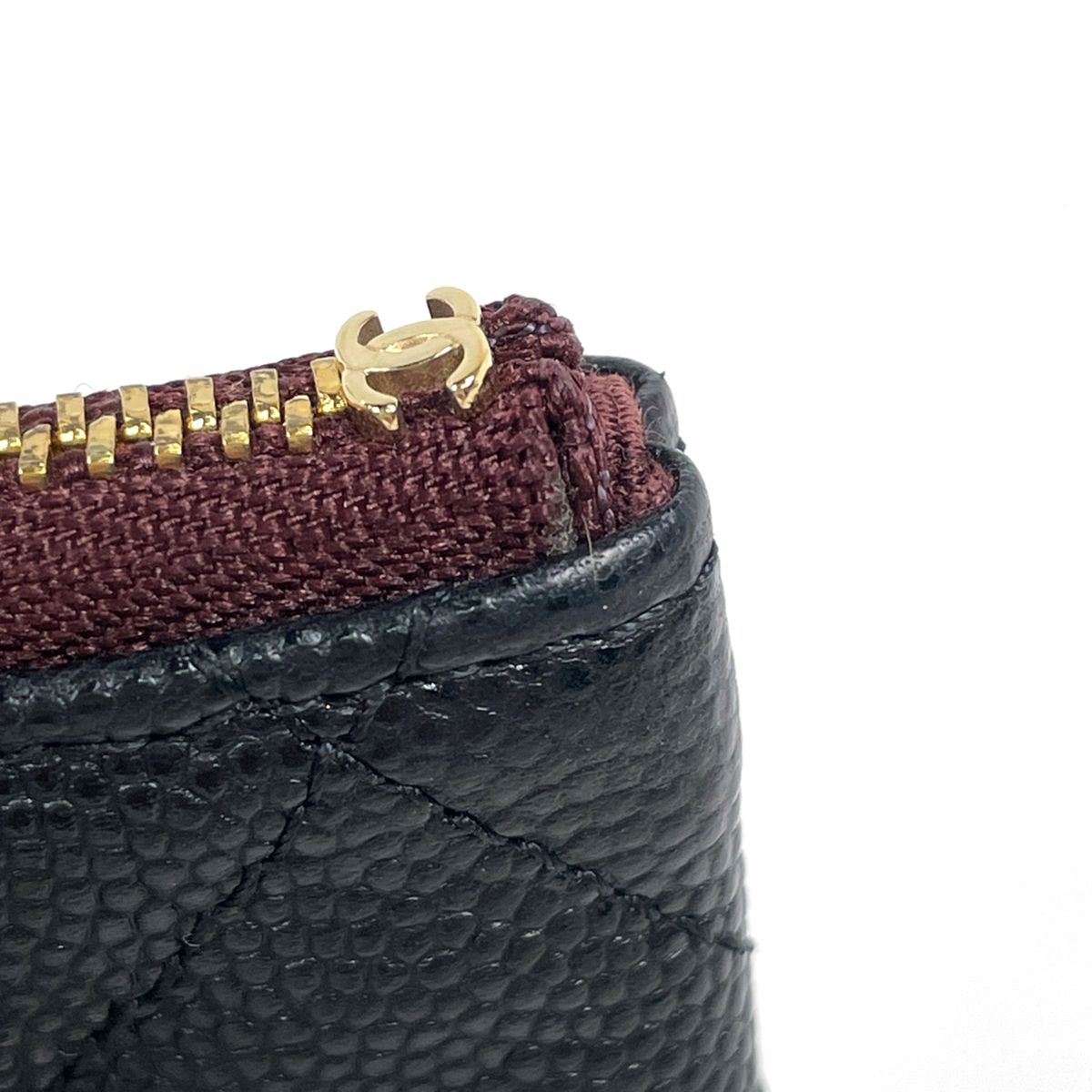 Chanel CC Logo Pouch Quilted Caviar Leather Black — view 4