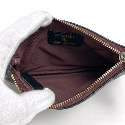 Chanel CC Logo Pouch Quilted Caviar Leather Black — view 6