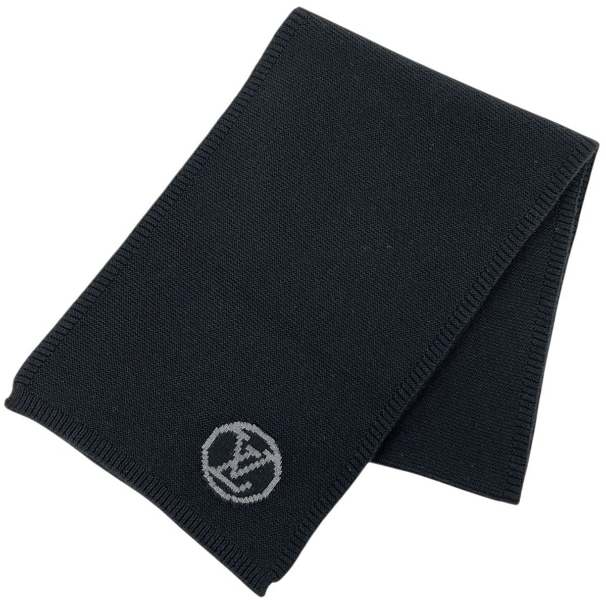 Louis Vuitton Logo Scarf LV Wool Noir