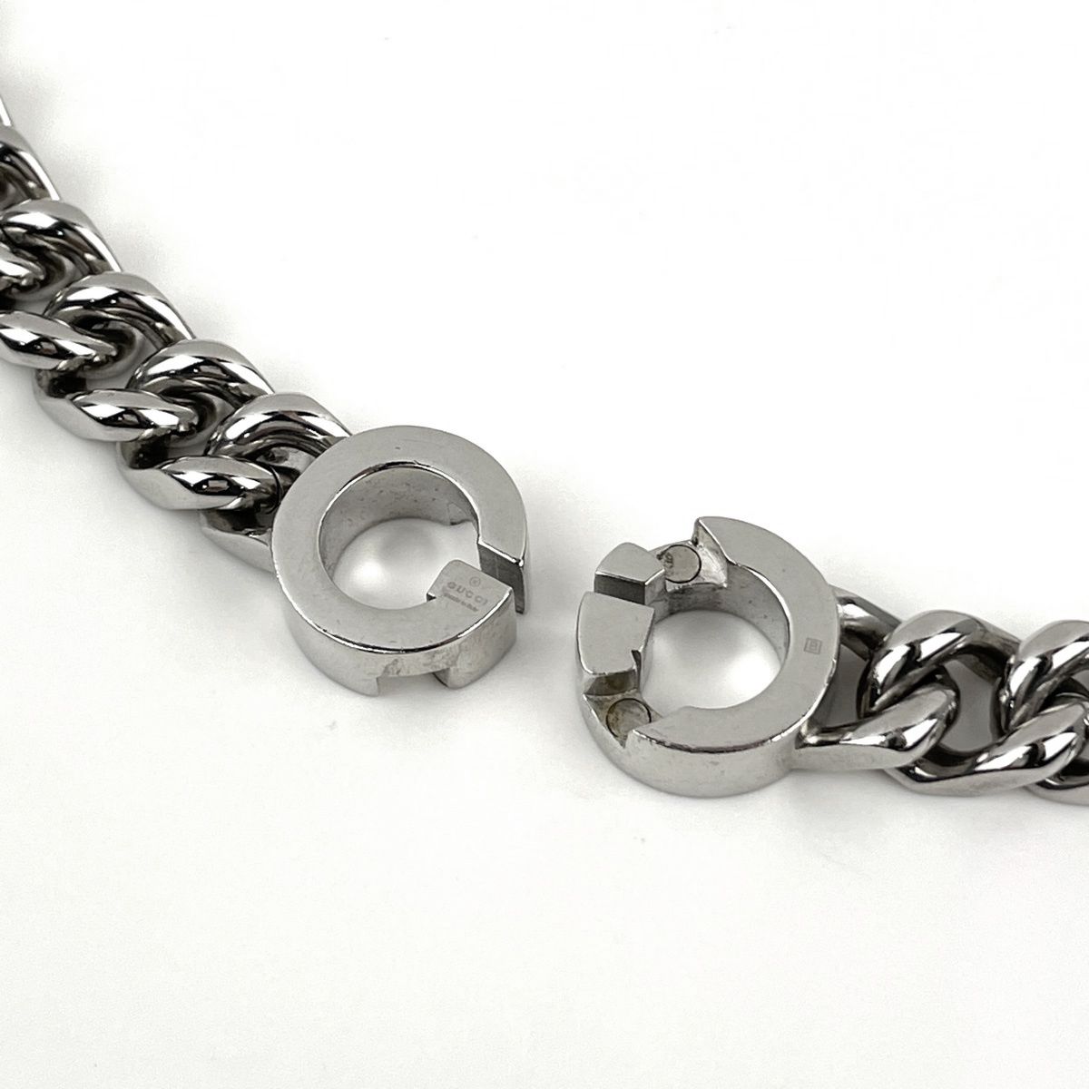 Gucci Interlocking G Chain Necklace Metal Silver — view 4