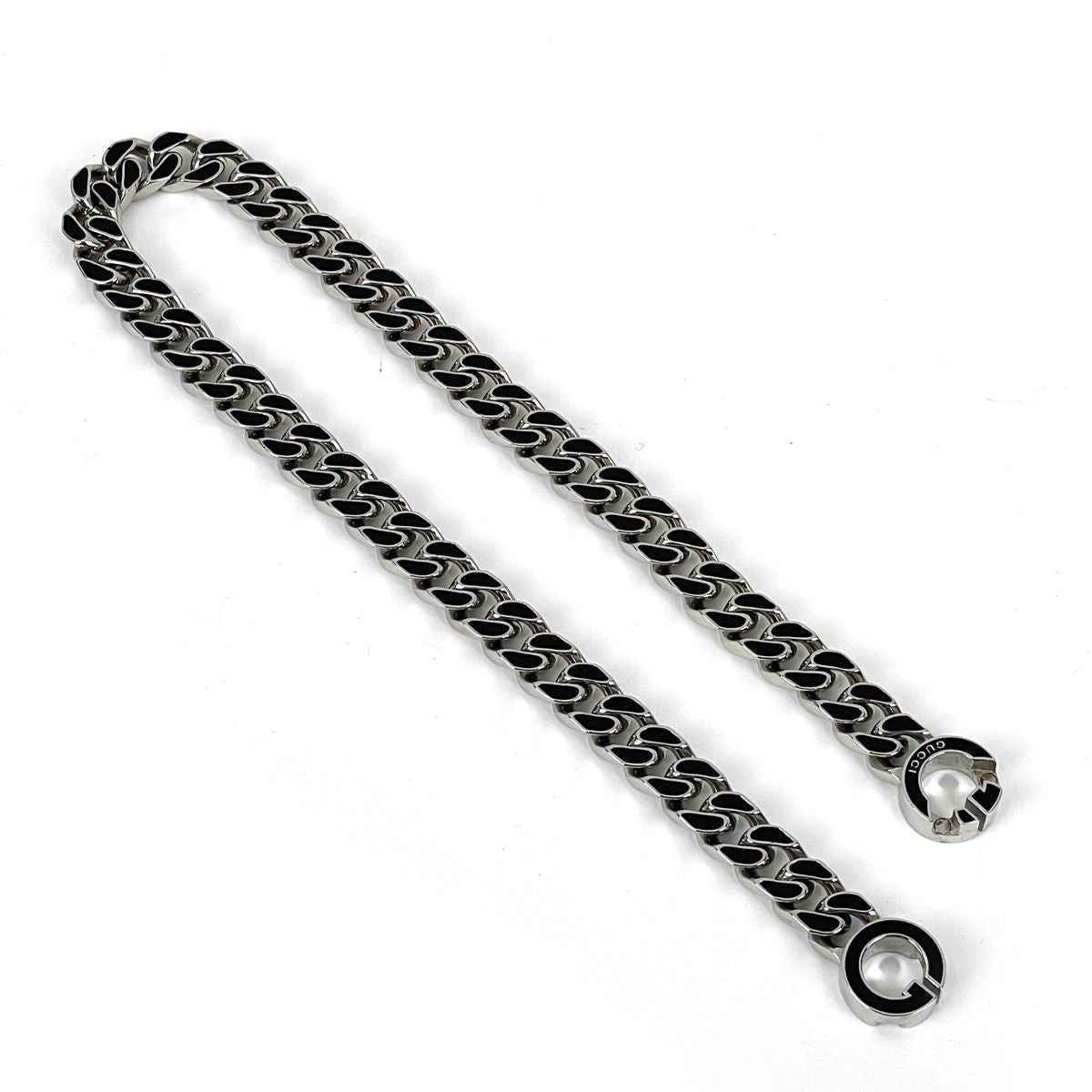 Gucci Interlocking G Chain Necklace Metal Silver — view 3