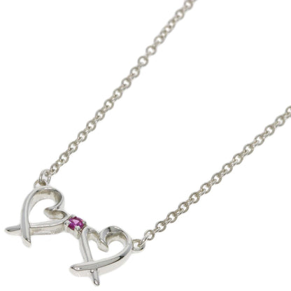 Tiffany & Co Double Loving Heart Pink Sapphire Necklace