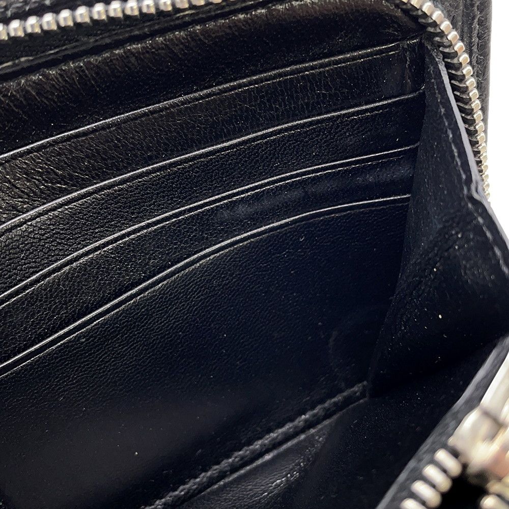Saint Laurent Paris Wallet Zip Around Croco Embossed Leather Black — view 6