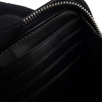 Saint Laurent Paris Wallet Zip Around Croco Embossed Leather Black — view 8