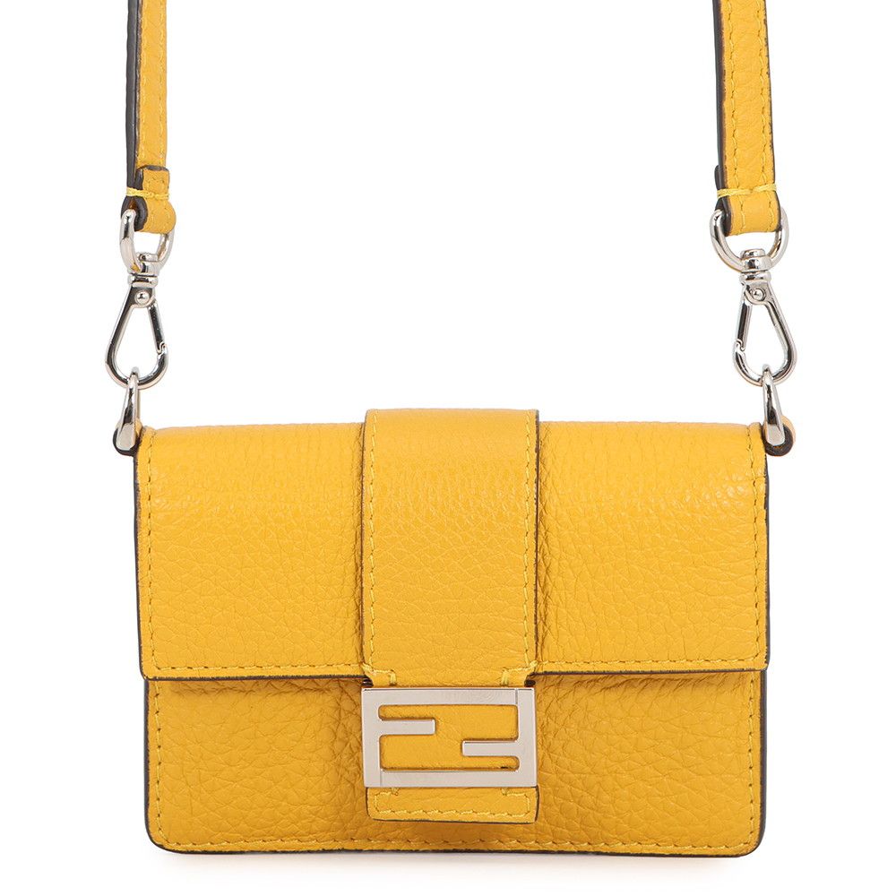 Fendi Shoulder Bag Micro Flat Baguette Pochette Leather