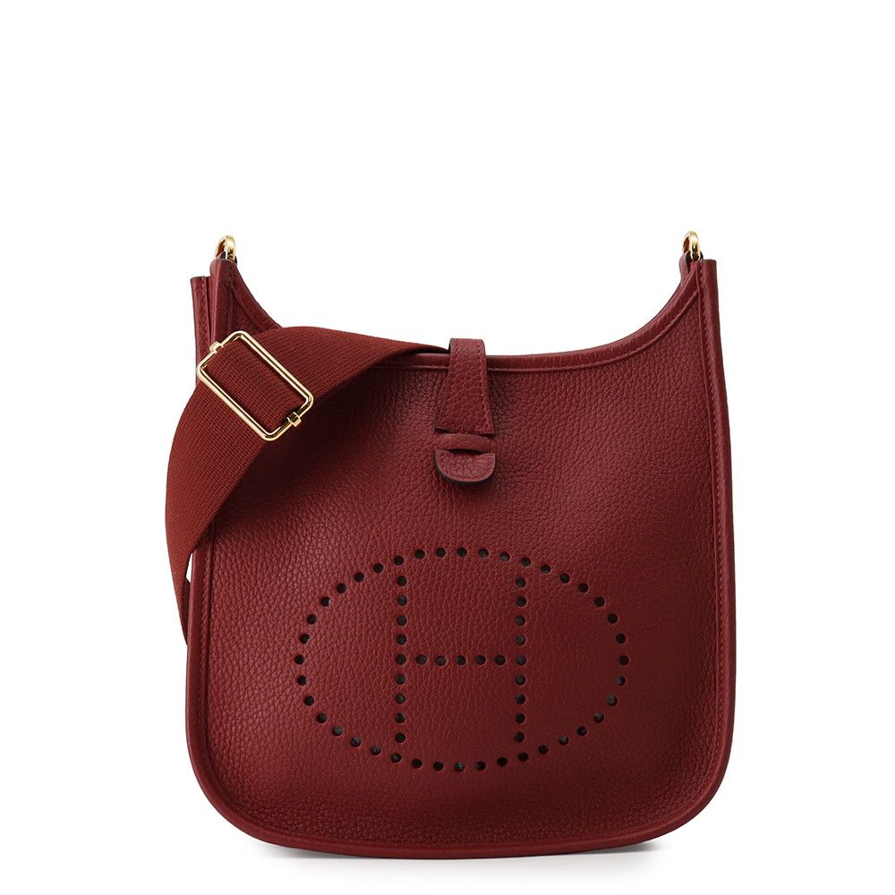 Hermes Shoulder Bag Evelyne 3 23 Rouge Ache Gold Taurillon Clemence