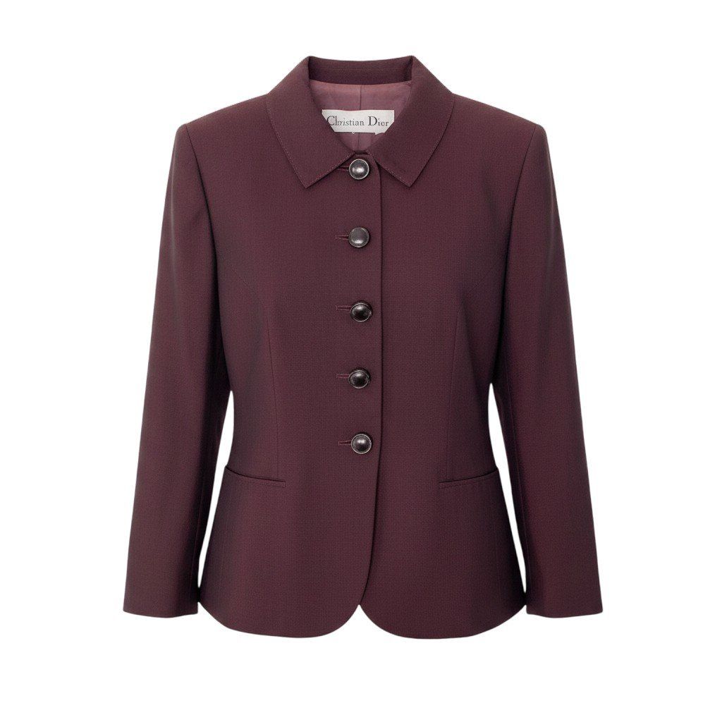 Dior Long Sleeve Shirt Jacket Mohair Blend Wine