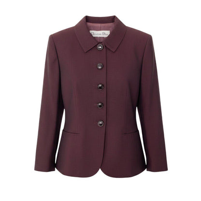 Dior Long Sleeve Shirt Jacket Mohair Blend Wine
