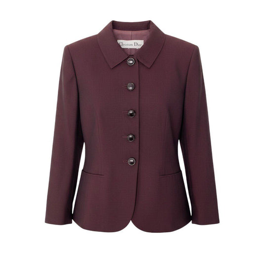Dior Long Sleeve Shirt Jacket Mohair Blend Wine