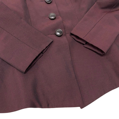 Dior Long Sleeve Shirt Jacket Mohair Blend Wine — view 6