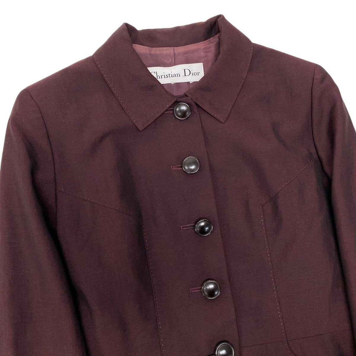 Dior Long Sleeve Shirt Jacket Mohair Blend Wine — view 5