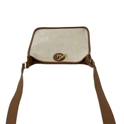 Hermes Vintage Vespa PM Toile H Buffalo Leather Shoulder Bag Natural — view 4