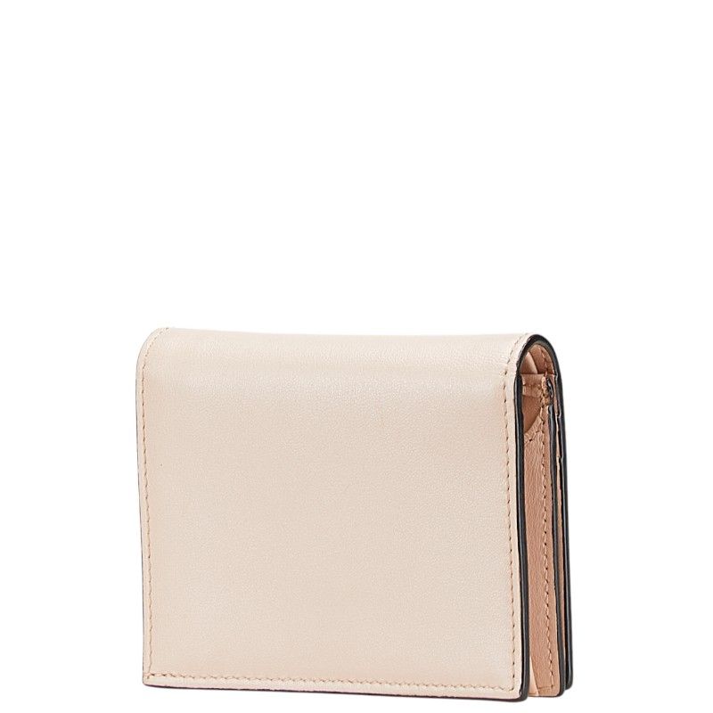 Fendi Logo Bifold Wallet Pink Black Leather — view 2