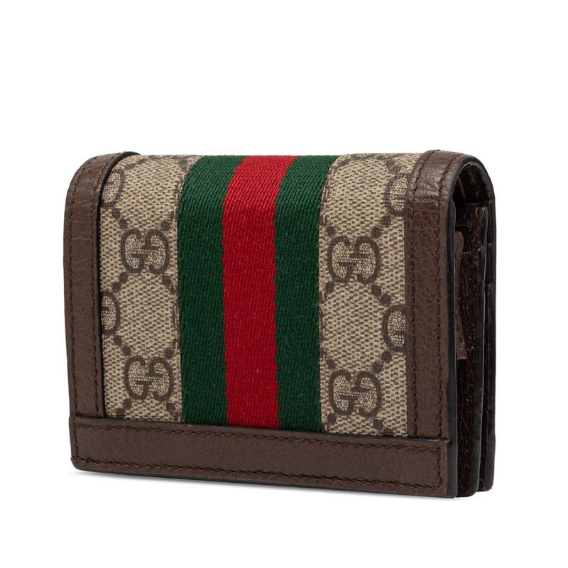 Gucci Ophidia GG Supreme Bifold Wallet Compact Beige Multicolor Leather — view 2