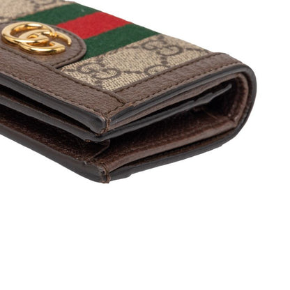 Gucci Ophidia GG Supreme Bifold Wallet Compact Beige Multicolor Leather — view 4