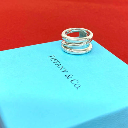 Tiffany & Co Vintage Diagonal Ring 925 Sterling Silver
