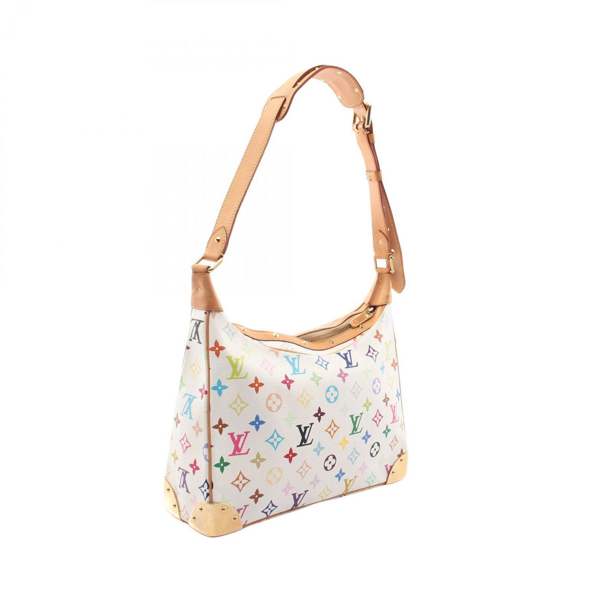 Louis Vuitton Shoulder Bag Monogram Multicolor Blanc Canvas Leather Boulogne — view 2