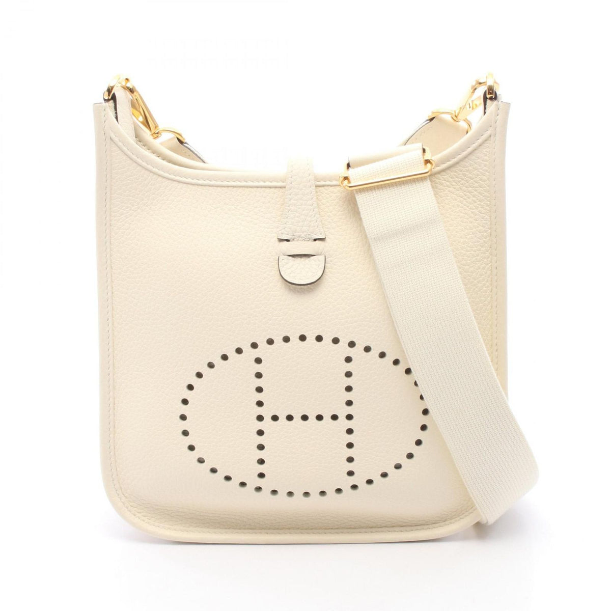 Hermes Shoulder Bag Evelyne 23 Cream Leather