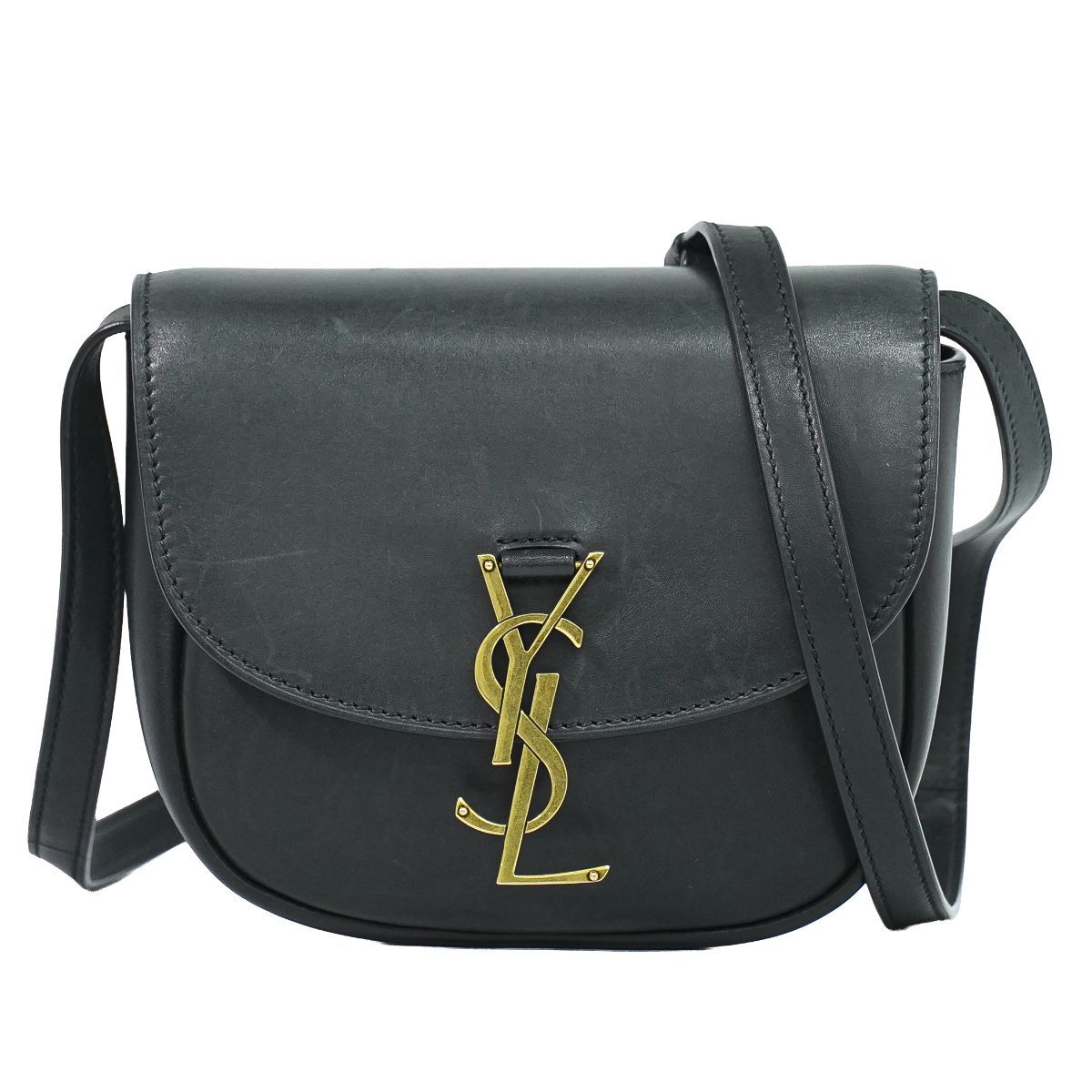 Saint Laurent YSL Kaia Small Satchel Shoulder Bag Pochette Leather Black