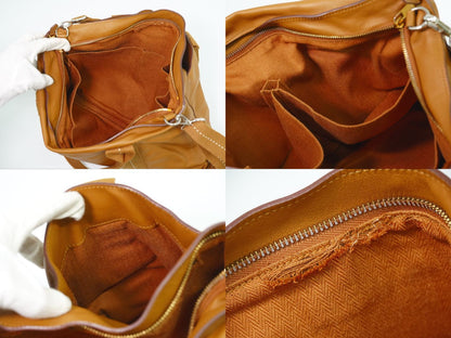 Hermes Caravan Horizontal MM 2-Way Shoulder Bag Tote Leather Brown — view 8