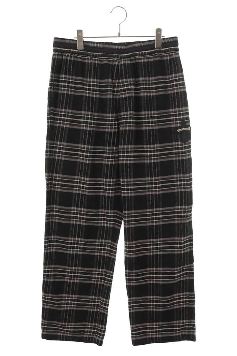 Chrome Hearts Cross Leather Patch After School Flannel Check Pants Pattern Long