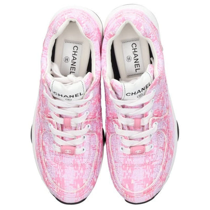Chanel CC Logo Fabric Sneakers — view 4